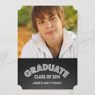 CHALKBOARD GRAD GRADUATION PARTY INVITATION