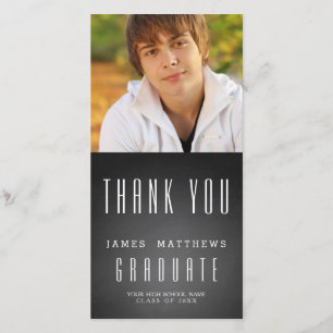 CHALKBOARD GRAD GRADUATION THANK YOU PHOTO CARD