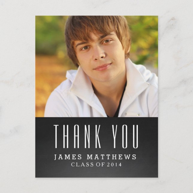 CHALKBOARD GRAD | GRADUATION THANK YOU POSTCARD (Front)