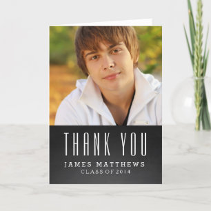 CHALKBOARD GRAD GRADUATION THANK YOU POSTCARD
