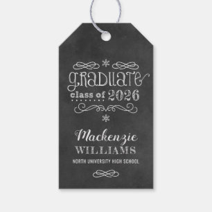 Chalkboard Graduate Class of 2026 Graduation Favou Gift Tags