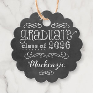 Chalkboard Graduate Class of 2026 Graduation Favour Tags