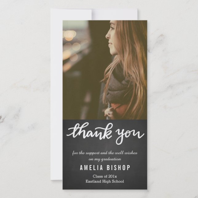 Chalkboard Graduate Thank You Typography (Front)