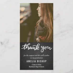 Chalkboard Graduate Thank You Typography Card