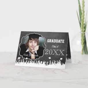 Chalkboard Graduation Invitation Your Photo