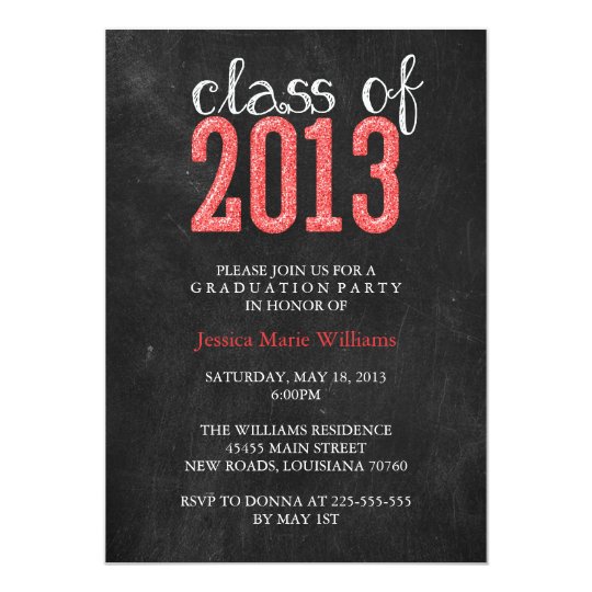 Chalkboard Graduation Party | Glitter Card