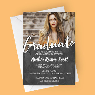 Chalkboard Graduation Party Invitation