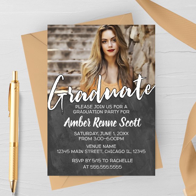Chalkboard Graduation Party Invitation (Creator Uploaded)