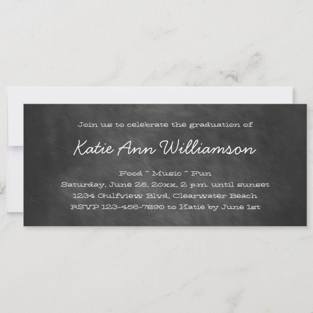 Chalkboard Graduation Party Invitations (Front)