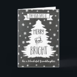 Chalkboard Granddaughter Merry Christmas Card<br><div class="desc">Merry Christmas greeting card for your granddaughter with rustic chalkboard pattern,  christmas tree and snowflakes. Wish your granddaughter well this holiday season with this stylish greeting card.</div>