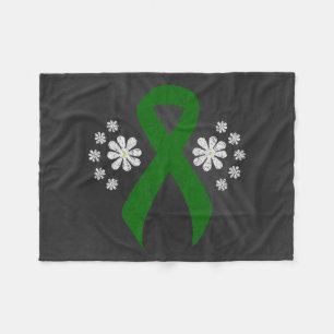Chalkboard Green Awareness Ribbon Fleece Blanket