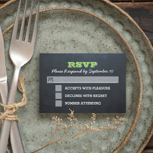 Chalkboard Green Confirmation RSVP Card