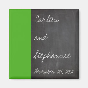 Chalkboard Green Wedding Magnet