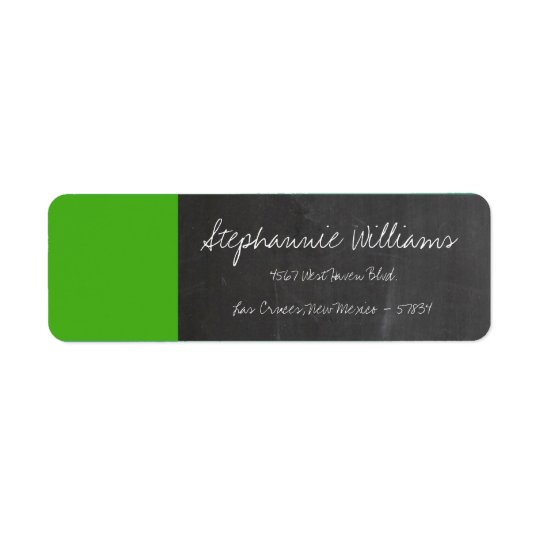 Chalkboard Green Wedding Return Label Return Address Label