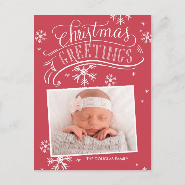 Chalkboard Greetings Collection Holiday Postcard (Front)