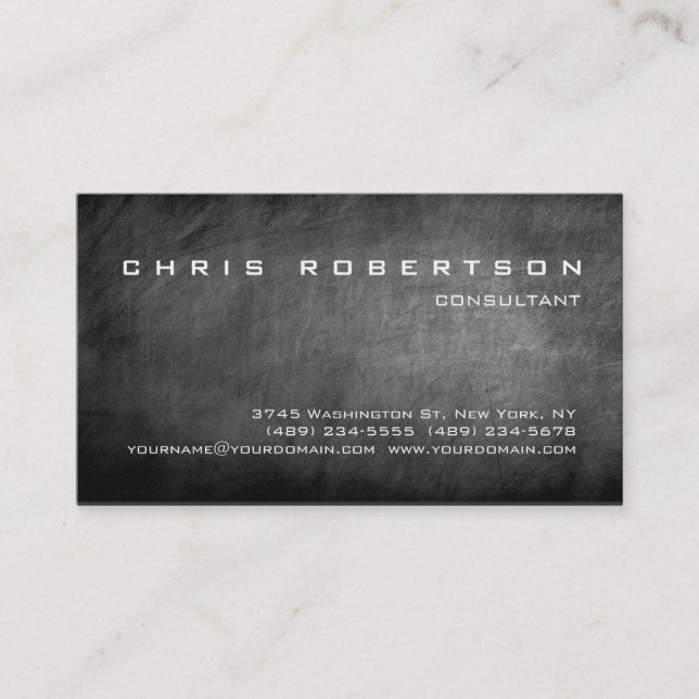 Chalkboard Grey Attractive Charming Business Card (Front)