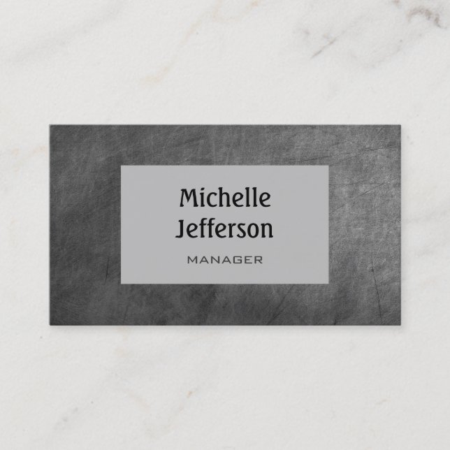 Chalkboard Grey Pattern Trendy Business Card (Front)