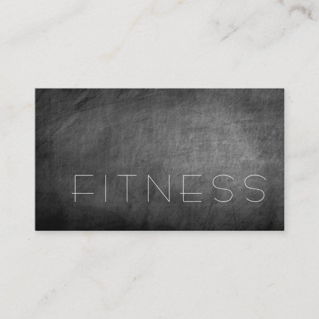 Chalkboard Grey Trainer Fitness Business Card (Front)