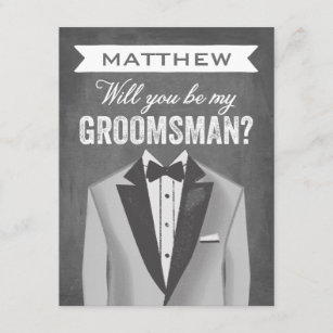 Chalkboard Groomsman   Groomsman Invitation