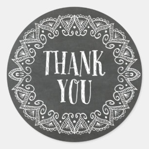Chalkboard Gypsy Thank You Stickers
