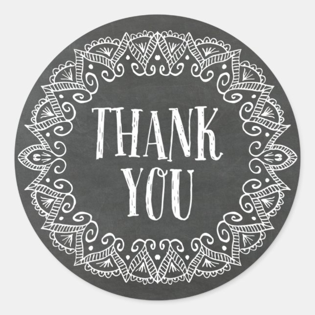 Chalkboard Gypsy Thank You Stickers (Front)