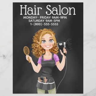Chalkboard Hair Salon Promotional Flyer