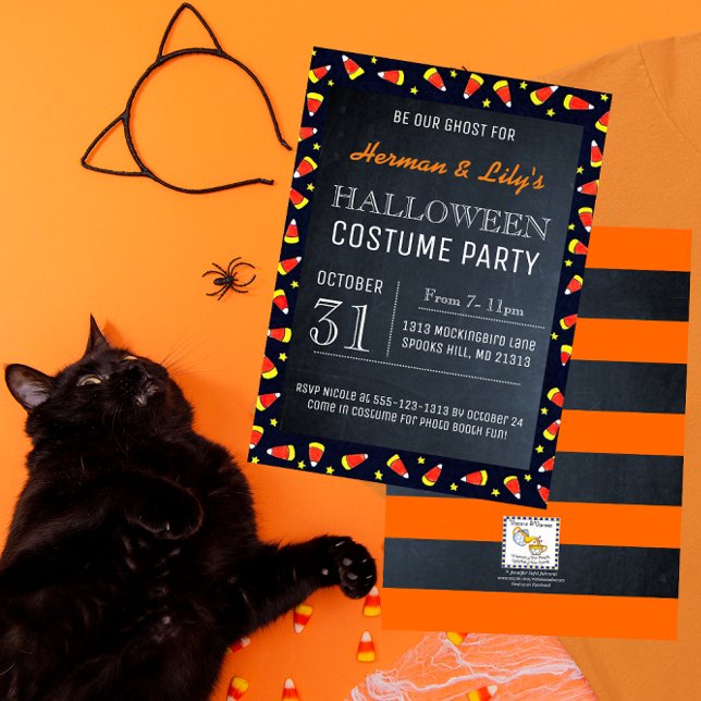 Chalkboard Halloween Party Invitation (Creator Uploaded)