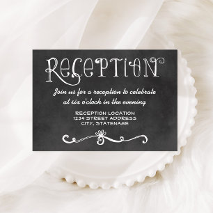 Chalkboard Hand Lettered Wedding Reception Enclosure Card