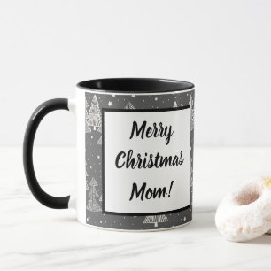 Chalkboard Handdrawn Christmas Trees Snowing Mug