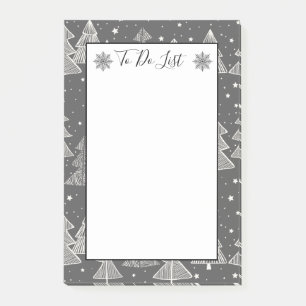 Chalkboard Handdrawn Christmas Trees To Do List Post-it Notes
