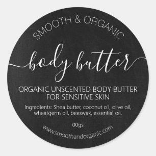 Chalkboard Handmade Body Lotion Scrub Butter Classic Round Sticker