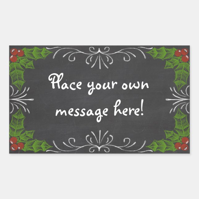 Chalkboard Happy Holidays Rectangular Sticker (Front)