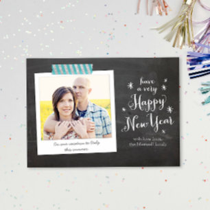 Chalkboard Happy New Year Photo Card