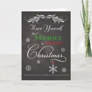 Chalkboard - Have Yourself a Merry & Bright Christ Holiday Card