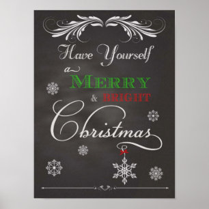 Chalkboard-Have Yourself a Merry & Bright Christma Poster