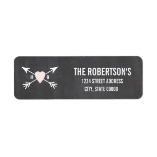 Chalkboard Heart + Arrow Wedding Labels