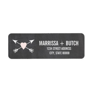 Chalkboard Heart + Arrow Wedding Labels