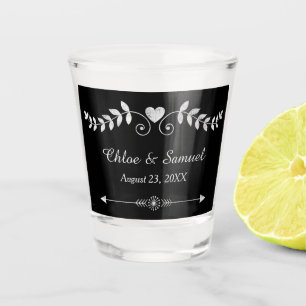 Chalkboard Heart Wedding Celebration Shot Glass