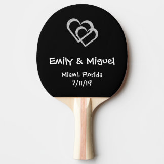 Chalkboard Heart Wedding Favour Table Tennis Bat Ping Pong Paddle
