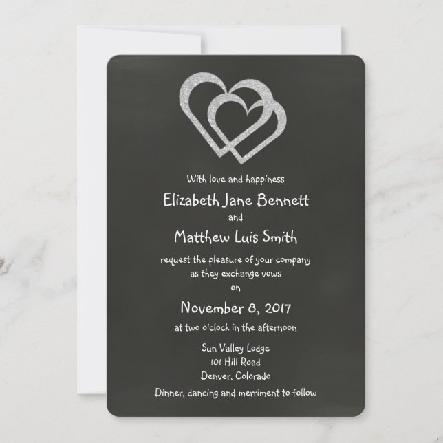 Chalkboard Heart Wedding Invitation (Front)