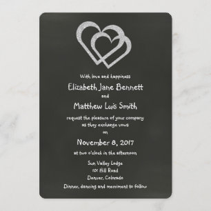 Chalkboard Heart Wedding Invitation