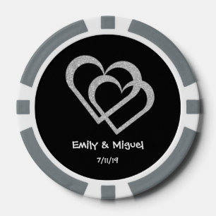 Chalkboard Heart Wedding Poker Chips Favour