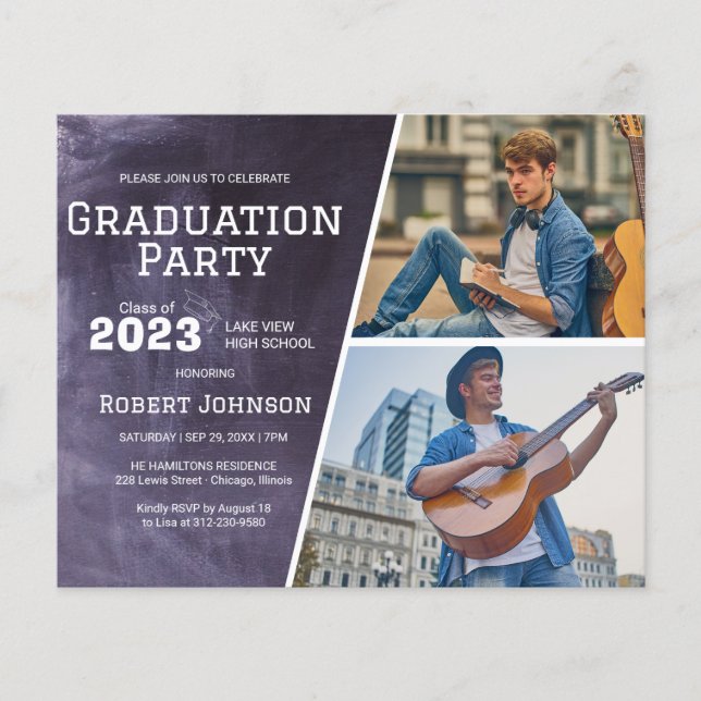 Chalkboard High School Photo Grad Party Budget (Front)