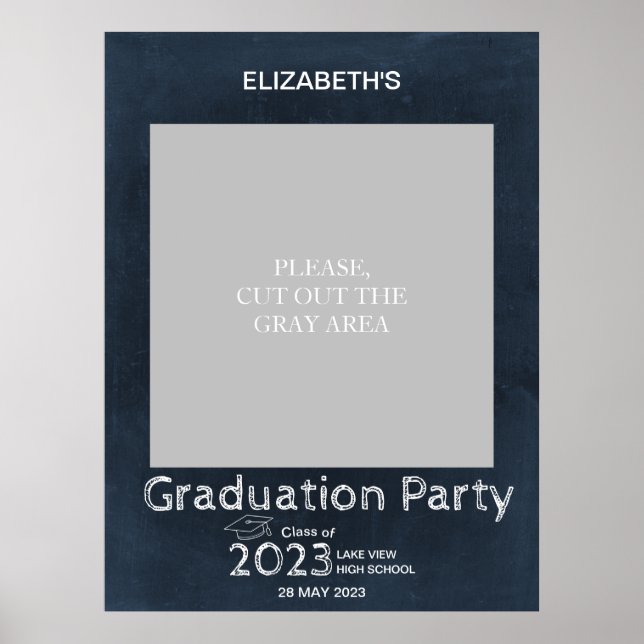 Chalkboard High School Photo Graduation Photo prop Poster (Front)