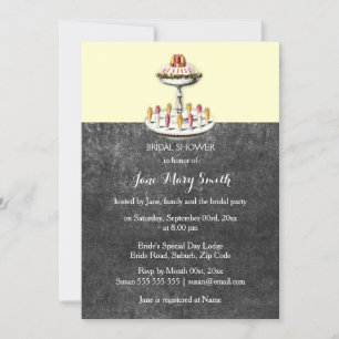 Chalkboard high tea vintage desserts invitation