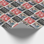 Chalkboard Ho Ho Ho Merry Christmas 2 Photo  Wrapping Paper<br><div class="desc">Personalise this red and chalkboard Ho Ho Ho Christmas wrapping paper with your favourite family photos!</div>