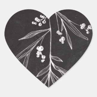 Chalkboard Holiday Mistletoe - Christmas Heart Sticker