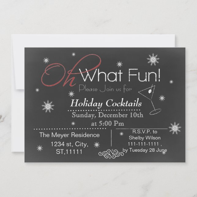Chalkboard Holiday party Invitation (Front)