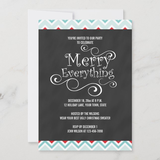CHALKBOARD HOLIDAY PARTY INVITATION (Front)