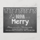 Chalkboard Holiday Party Postcard Invitation<br><div class="desc">A holiday party Invitation with a unique chalkboard look. Just add your own party information!</div>